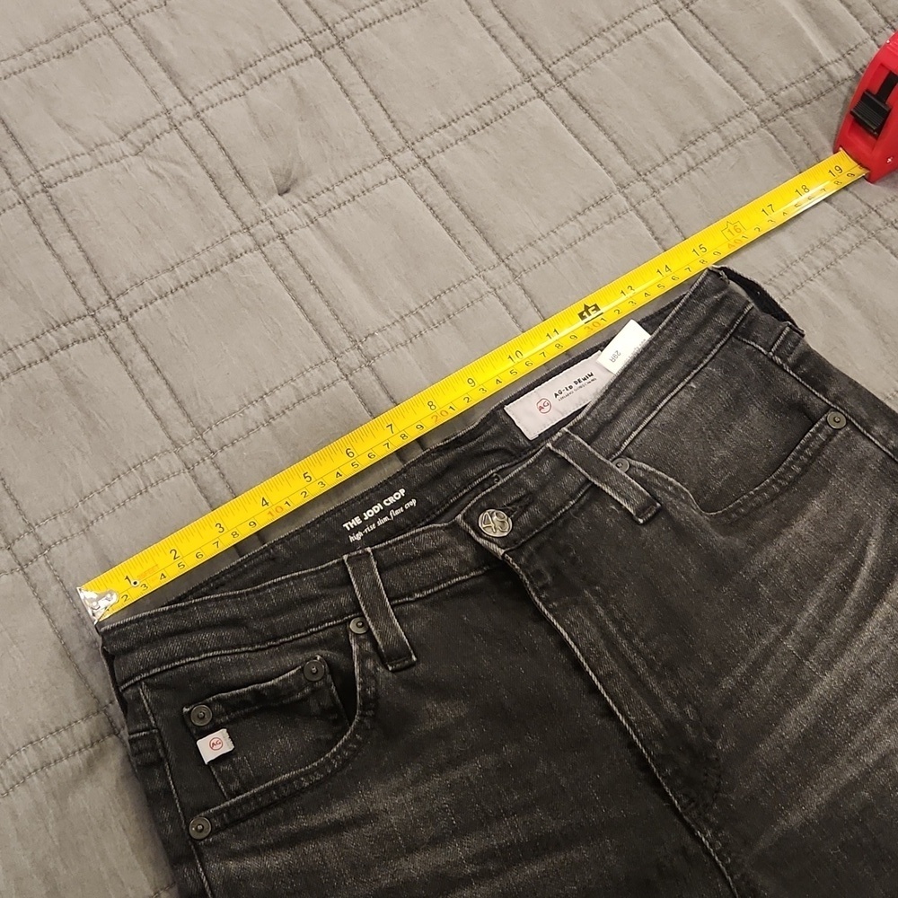 AG Adriano Goldschmied "The Jodi Crop" Black Hi-rise Flare Crop Jeans Size 29! - Picture 9 of 11